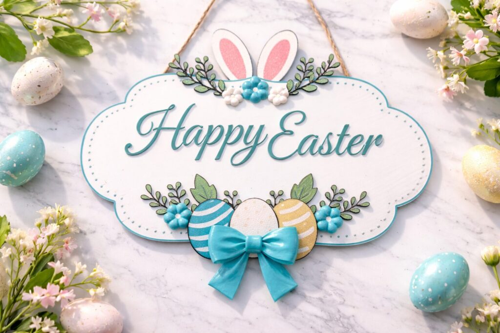 Happy Easter Türschild aus dem 3D Drucker – Frühlingsdeko ganz einfach selbst drucken